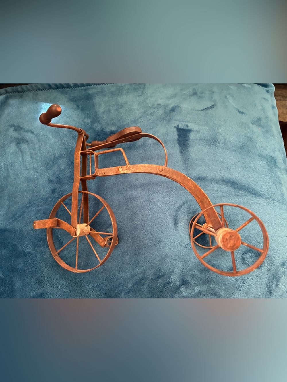 Rustic Brown Metal Tricycle Accent - Home Accents